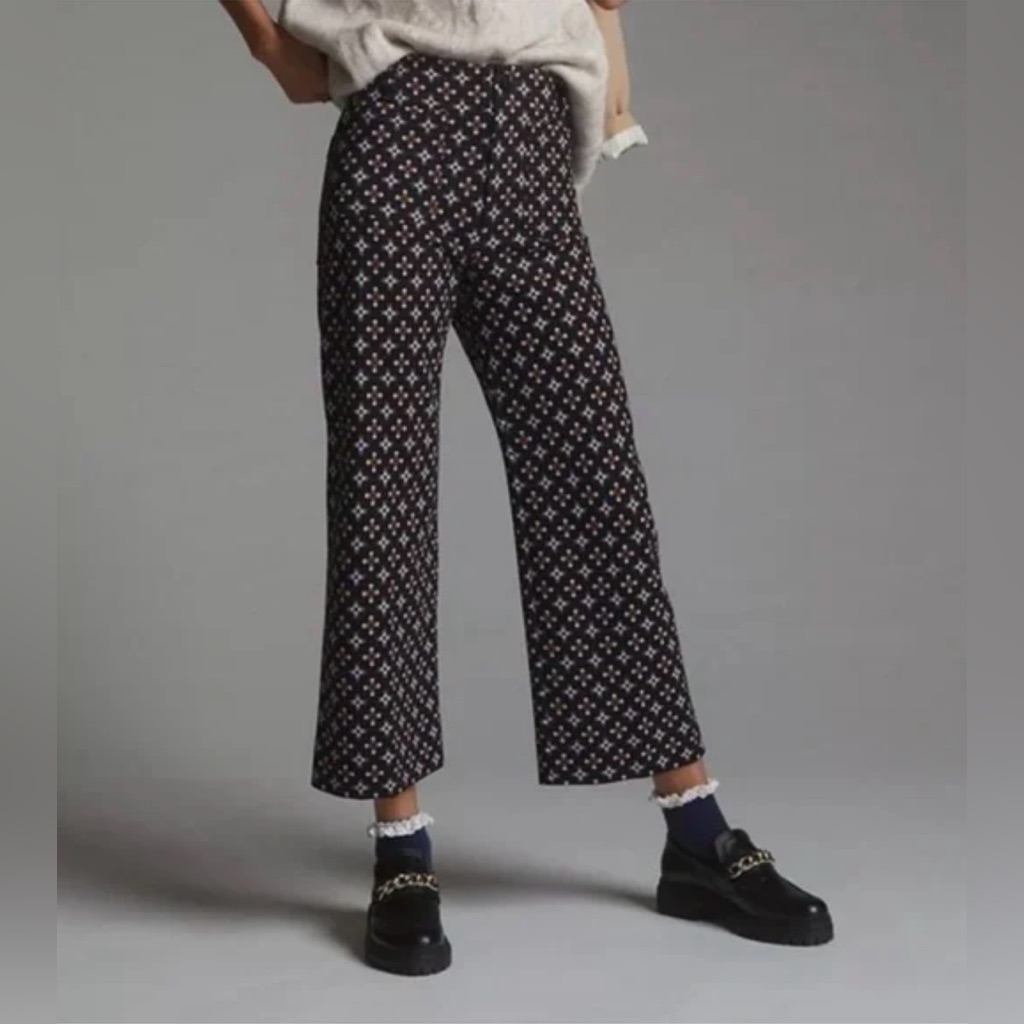 Maeve By Anthropologie The Colette Cropped Wide-Leg Ponte Pants